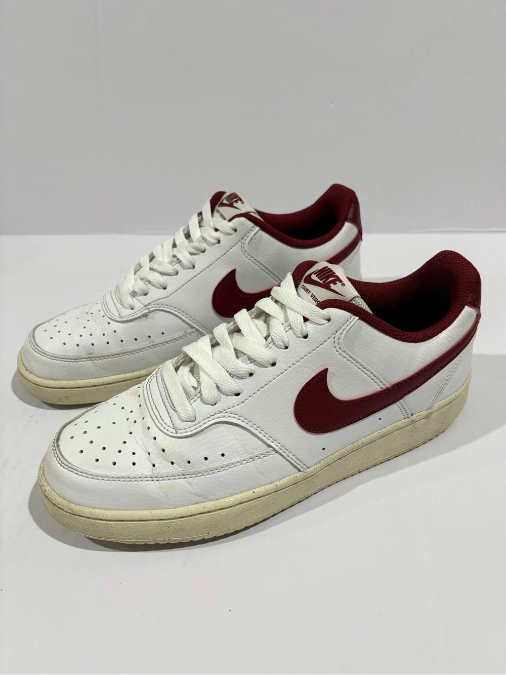 Nike Court Vision Low-Top Sneakers 9 White Team Red DH3158